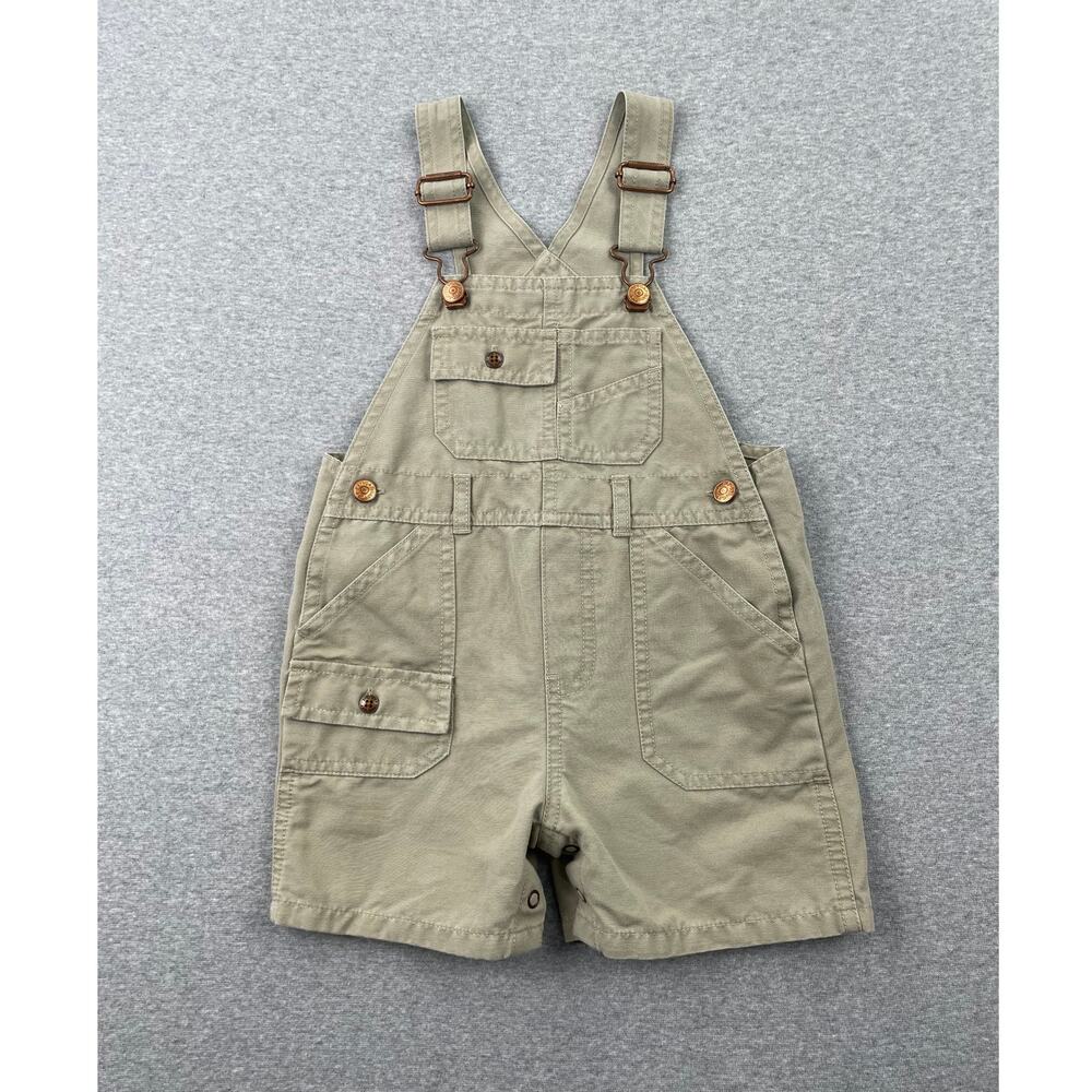 Vintage Y2K Baby Gap Overalls 12-18 months Khaki Tan 100% Cotton Utility
